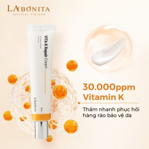 Combo Căng Bóng Làn Da Serum HA Cấp Ẩm + Kem Dưỡng Phục Hồi Da La Bonita Vita K Repair Cream 30ml