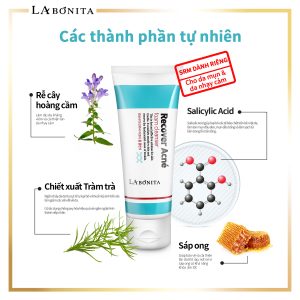 Sữa Rửa Mặt Cho Da Dầu Mụn La Bonita Recover Acne Foam Cleanser 100ml