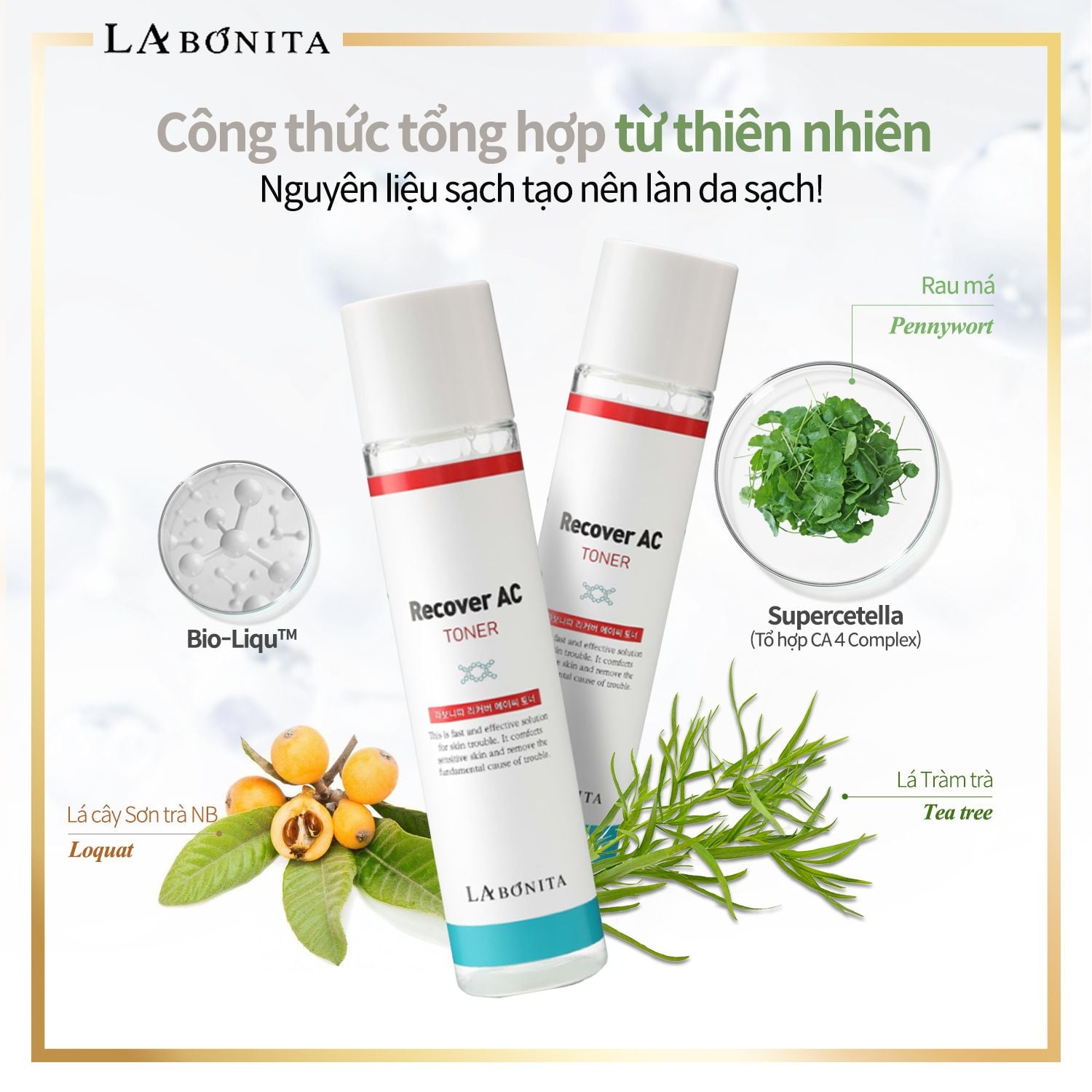 Toner Làm Dịu Da Và Cấp Ẩm Cho Da Mụn La Bonita Recover AC Toner 120ml – La  Bonita Chính Hãng