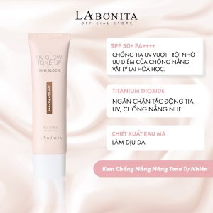 Kem Chống Nắng Nâng Tone Tự Nhiên La Bonita UV Glow Tone-up Sun Block SPF 50+ PA++++ 50g ( Da Khô)