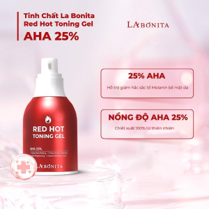 (Dạng chai) Gel Tẩy Da Chết AHA 25% + Lợi Khuẩn LACTOBACILLUS  La Bonita Red Hot Toning Gel