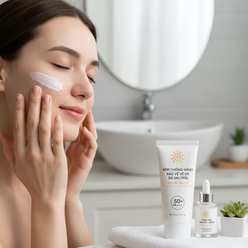 Bảo vệ da bằng kem chống nắng là bắt buộc sau khi sử dụng serum phục hồi