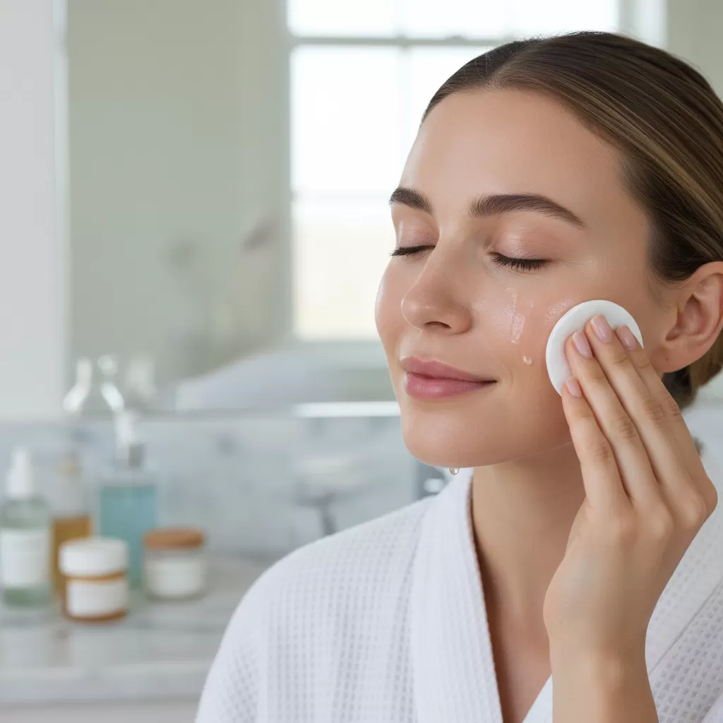 gemini_image_1770817190 Sử dụng toner là bước đệm quan trọng để duy trì độ ẩm cho làn da khô