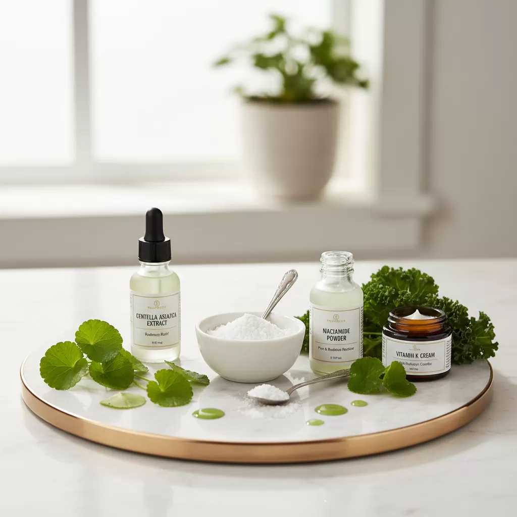 Các hoạt chất chuyên biệt giúp củng cố thành mạch và làm dịu da ửng đỏ