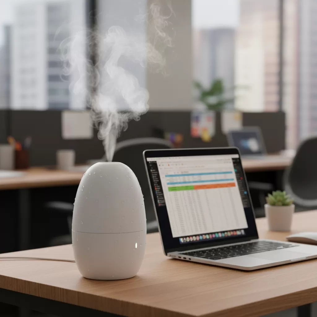 Sử dụng máy phun sương giúp cân bằng độ ẩm môi trường tại nơi làm việc