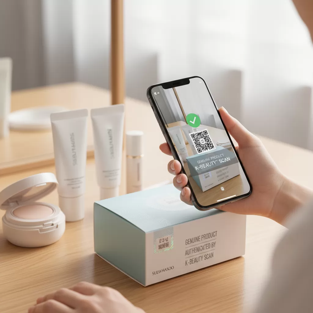 gemini_image_1770827391-1 Luôn kiểm tra tem nhãn và mã vạch để đảm bảo mua được mỹ phẩm Hàn Quốc chính hãng