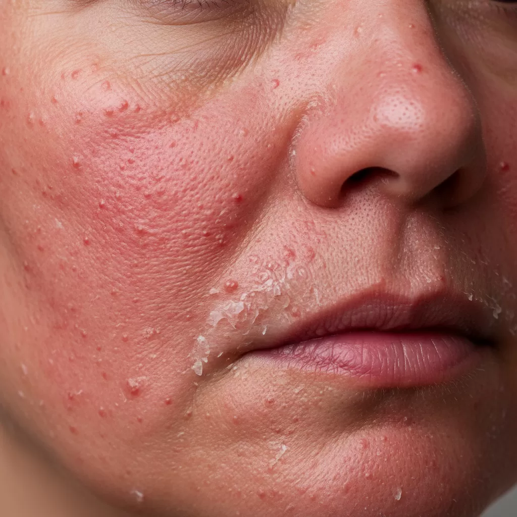gemini_image_1770829816 Kích ứng và nổi mụn bất thường là dấu hiệu cảnh báo da đang bị ngộp dưỡng chất
