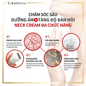 Kem Dưỡng Da Vùng Cổ Giảm Nếp Nhăn La Bonita Peptide Roller Neck Cream 50ml