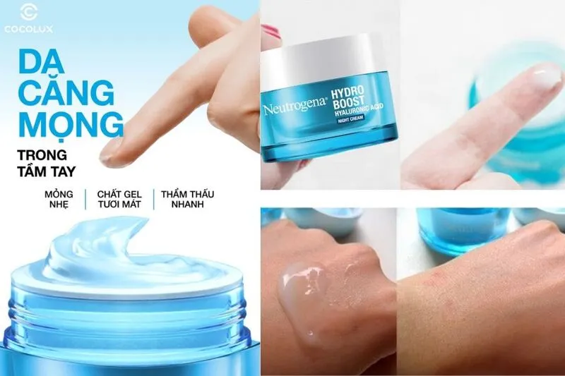 1692948650380-ket-cau-mat-na-ngu-neutrogena-hydro-boost-cap-nuoc-cho-da Kết cấu mỏng nhẹ giúp dưỡng chất thấm sâu vào các tầng biểu bì
