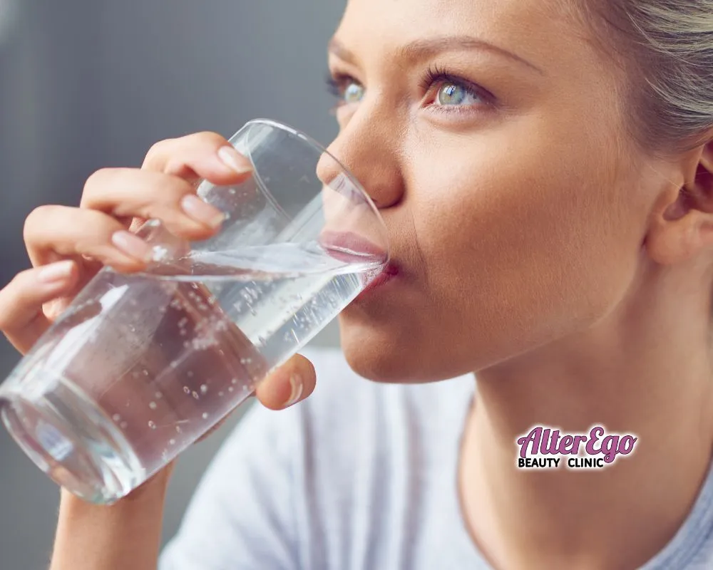 Uống đủ nước là điều kiện tiên quyết để viên uống HA phát huy tối đa khả năng ngậm nước