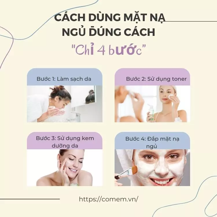 cach-dung-mat-na-ngu Quy trình chăm sóc da chuẩn chuyên gia với mặt nạ ngủ dưỡng trắng
