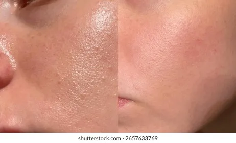 sidebyside-photo-showing-enlarged-pores-260nw-2657633769 Hiệu ứng da mộc rạng rỡ khi sử dụng kem dưỡng có màu